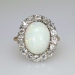 Gorgeous Huge Art Deco Opal & Old European Cut Diamond Ring 18k/Platinum  