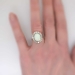 Gorgeous Huge Art Deco Opal & Old European Cut Diamond Ring 18k/Platinum  