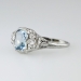 Pretty Art Deco 1.36ct t.w. Fancy Cut Aquamarine & Diamond Filigree Ring 14k