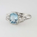 Pretty Art Deco 1.36ct t.w. Fancy Cut Aquamarine & Diamond Filigree Ring 14k