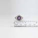 Rare 3.61ct t.w. 1930's Hexagon Amethyst & Old European Cut Diamond Filigree Ring Platinum