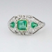 Drop Dead Gorgeous 1.59ct t.w. Art Deco Emerald & Diamond Ring Platinum/18k