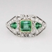 Drop Dead Gorgeous 1.59ct t.w. Art Deco Emerald & Diamond Ring Platinum/18k