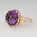 Estate Gorgeous Bvlgari Parentesi Amethyst & Diamond 18k Rose Gold Ring