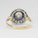 Amazing Antique 1.65ct t.w. Old European Cut Rose Cut Diamond & Blue Stone Halo Engagement Ring 18k/Platinum