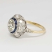 Amazing Antique 1.65ct t.w. Old European Cut Rose Cut Diamond & Blue Stone Halo Engagement Ring 18k/Platinum