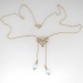 Lovely 4ct t.w. 1940's Aquamarine Briolette & Seed Pearl Lariat Necklace 14k