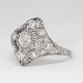 Lacey Glittering 1930's .60ct t.w. Old European Cut Diamond Navette Ring Platinum