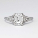 Art Deco 1930's Rare 1.26ct t.w. GIA Certified Emerald Cut Diamond Filigree Engagement Ring Platinum