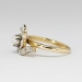Unique Art Nouveau Pearl & Diamond Lotus Ring 14k/Platinum