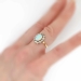 Perfect 1890's 2.5ctw Opal & Old European Cut Diamond Halo Ring 18k
