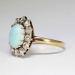 Perfect 1890's 2.5ctw Opal & Old European Cut Diamond Halo Ring 18k