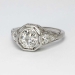 Extraordinary 1.31ct t.w. Hexagonal Bright Old European Cut Diamond Engagement Ring Platinum 