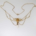 Romantic Art Nouveau Festoon Freshwater Baroque Pearl & Old European Cut Diamond Necklace 14k