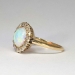 Pristine 1890's 1.88ctw Opal & Old European Cut Diamond Halo Ring 14k