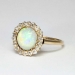 Pristine 1890's 1.88ctw Opal & Old European Cut Diamond Halo Ring 14k