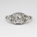 Fantastic Art Deco .22ctw Filigree Old European Cut Diamond Engagement Ring 18k
