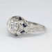 Authentic 1930's 1.37ct t.w. Old European Cut Diamond & Sapphire Engagement Ring Platinum
