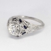 Authentic 1930's 1.37ct t.w. Old European Cut Diamond & Sapphire Engagement Ring Platinum