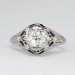 Authentic 1930's 1.37ct t.w. Old European Cut Diamond & Sapphire Engagement Ring Platinum