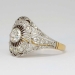 Art Nouveau 1900's Russian 1.41ct t.w. Lacey Old European Cut Diamond Ring 18k Sterling Silver