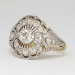 Art Nouveau 1900's Russian 1.41ct t.w. Lacey Old European Cut Diamond Ring 18k Sterling Silver