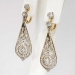 Rare 2.28ct t.w. 1900's Lacey Old European Cut Diamond Chandelier Earrings 18k Sterling Silver