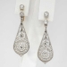 Rare 2.28ct t.w. 1900's Lacey Old European Cut Diamond Chandelier Earrings 18k Sterling Silver