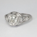 Art Deco Vintage 1930's 2.14ct t.w. Bezel Set Old European Cut Diamond Engagement Anniversary Wedding Ring Platinum