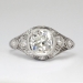 Art Deco Vintage 1930's 2.14ct t.w. Bezel Set Old European Cut Diamond Engagement Anniversary Wedding Ring Platinum