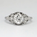 Beautiful 1.12ct t.w. 1930's Old European Cut Diamond Engagement Ring Platinum