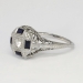 Art Deco Delicate .20ct t.w. Diamond Sapphire Filigree Engagement Ring 14k