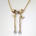 Antique Art Nouveau 1900's Old European Cut Diamond Bow Motif 14k 10k Rose White Gold Necklace Pendant