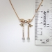 Antique Art Nouveau 1900's Old European Cut Diamond Bow Motif 14k 10k Rose White Gold Necklace Pendant