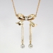 Antique Art Nouveau 1900's Old European Cut Diamond Bow Motif 14k 10k Rose White Gold Necklace Pendant