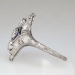 Vintage Diamond Sapphire Ring Art Deco 1930's Old European Cut Diamond Blue Sapphire Filigree Cocktail Birthstone Anniversary Ring Platinum