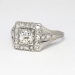 Rare .70ct t.w. Edwardian Diamond Halo Filigree Engagement Ring Platinum