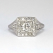 Rare .70ct t.w. Edwardian Diamond Halo Filigree Engagement Ring Platinum