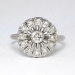 Edwardian 1920's .38ct t.w. Old Diamond Floral Halo Engagement Ring Platinum