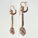 Art Deco 2.94ct t.w. Old Mine Cut Diamond & Natural Sapphire Chandelier Earrings 18k Rose Gold