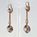 Art Deco 2.94ct t.w. Old Mine Cut Diamond & Natural Sapphire Chandelier Earrings 18k Rose Gold