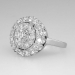 Sparkling Retro Double Halo 1.50ctw Diamond Engagement Ring Platinum