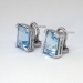 Elegant 5.80ct t.w. Emerald Cut Aquamarine Euro-Back Wedding Earrings 14k