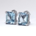 Elegant 5.80ct t.w. Emerald Cut Aquamarine Euro-Back Wedding Earrings 14k