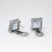 Elegant 5.80ct t.w. Emerald Cut Aquamarine Euro-Back Wedding Earrings 14k