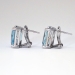 Elegant 5.80ct t.w. Emerald Cut Aquamarine Euro-Back Wedding Earrings 14k