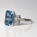 Geometrical Elegance 4.64ct t.w. 1940's Emerald Cut Aquamarine & Diamond Ring Platinum