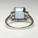 Geometrical Elegance 4.64ct t.w. 1940's Emerald Cut Aquamarine & Diamond Ring Platinum