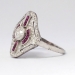 Stunning 1920's Edwardian 1.34ct t.w. Diamond & Ruby Platinum Ring