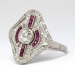 Stunning 1920's Edwardian 1.34ct t.w. Diamond & Ruby Platinum Ring